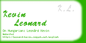 kevin leonard business card